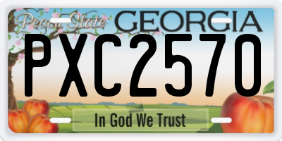 GA license plate PXC2570