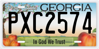GA license plate PXC2574