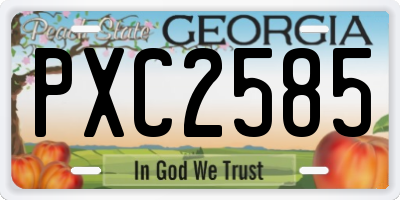 GA license plate PXC2585