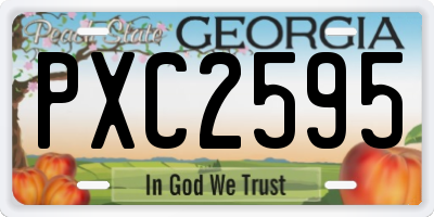 GA license plate PXC2595