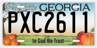 GA license plate PXC2611