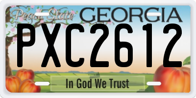 GA license plate PXC2612