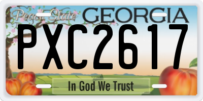 GA license plate PXC2617