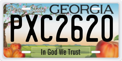 GA license plate PXC2620