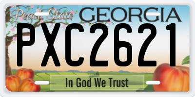 GA license plate PXC2621