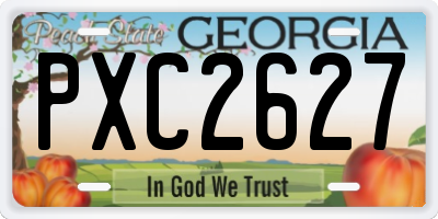 GA license plate PXC2627