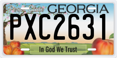 GA license plate PXC2631