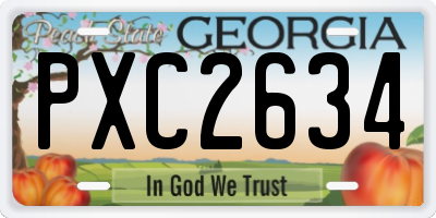 GA license plate PXC2634