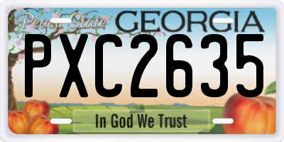 GA license plate PXC2635
