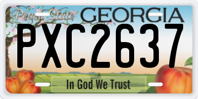 GA license plate PXC2637