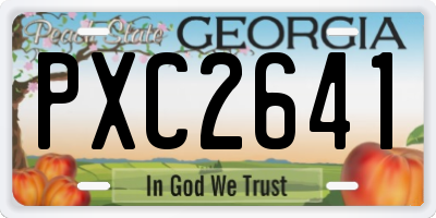 GA license plate PXC2641