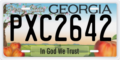GA license plate PXC2642