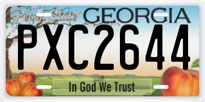 GA license plate PXC2644