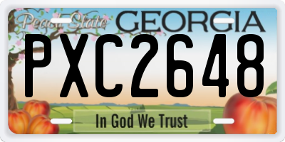 GA license plate PXC2648