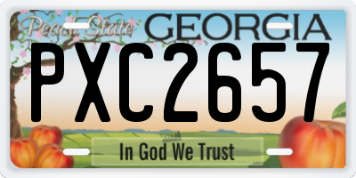 GA license plate PXC2657