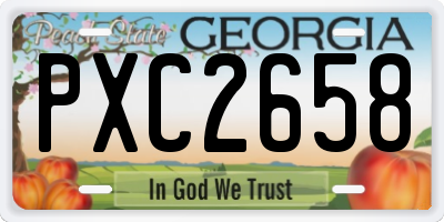 GA license plate PXC2658