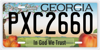 GA license plate PXC2660