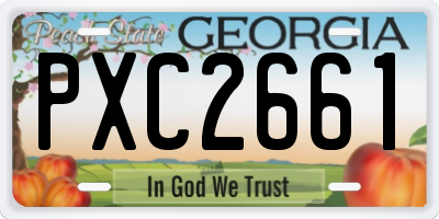 GA license plate PXC2661