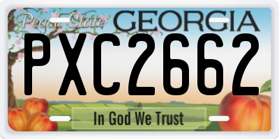 GA license plate PXC2662