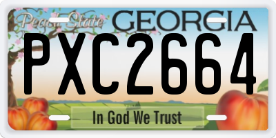 GA license plate PXC2664