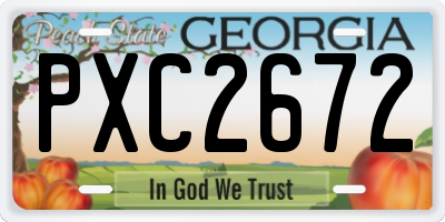 GA license plate PXC2672