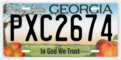GA license plate PXC2674
