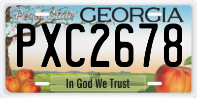 GA license plate PXC2678