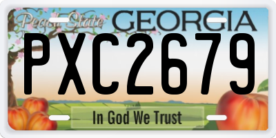 GA license plate PXC2679