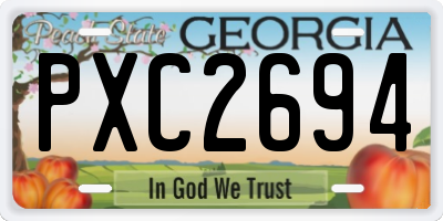 GA license plate PXC2694