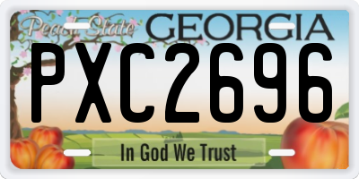 GA license plate PXC2696
