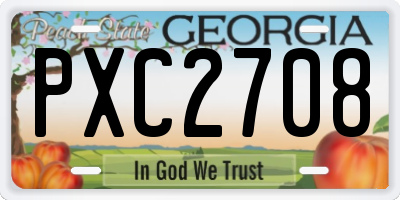 GA license plate PXC2708