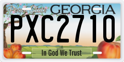 GA license plate PXC2710
