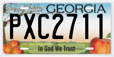 GA license plate PXC2711