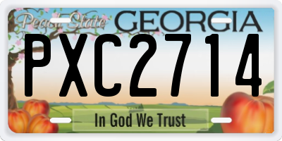 GA license plate PXC2714