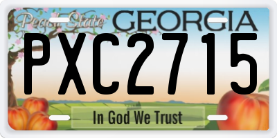 GA license plate PXC2715