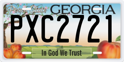 GA license plate PXC2721