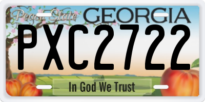 GA license plate PXC2722