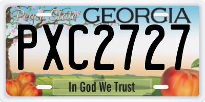 GA license plate PXC2727