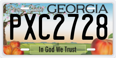 GA license plate PXC2728