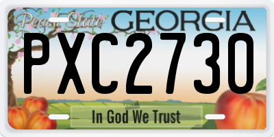 GA license plate PXC2730