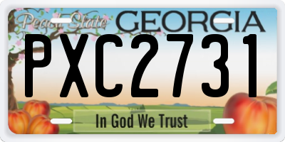 GA license plate PXC2731