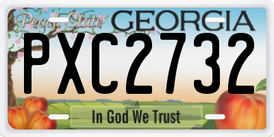 GA license plate PXC2732