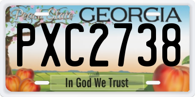 GA license plate PXC2738