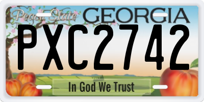 GA license plate PXC2742