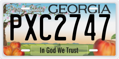 GA license plate PXC2747