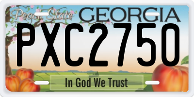GA license plate PXC2750