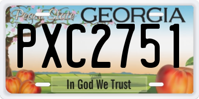 GA license plate PXC2751