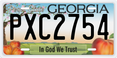 GA license plate PXC2754