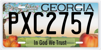 GA license plate PXC2757