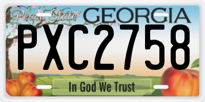GA license plate PXC2758